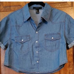 Forever 21 crop top with snips